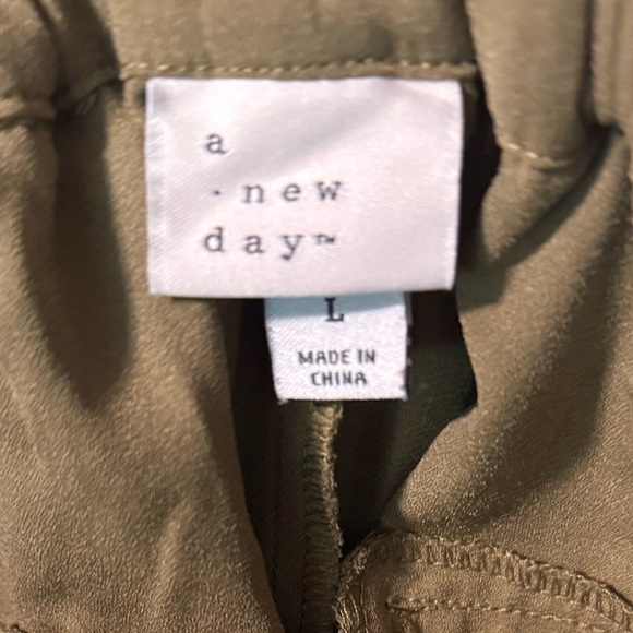 A New Day High Waist Green Shorts with Tie Front - Picture 3 of 3